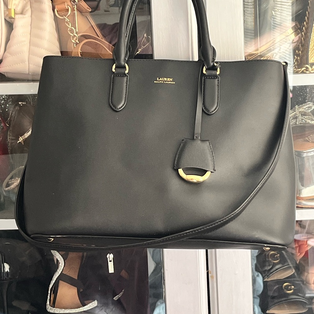 Ralph Lauren Black Leather Tote